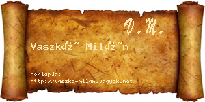 Vaszkó Milán névjegykártya